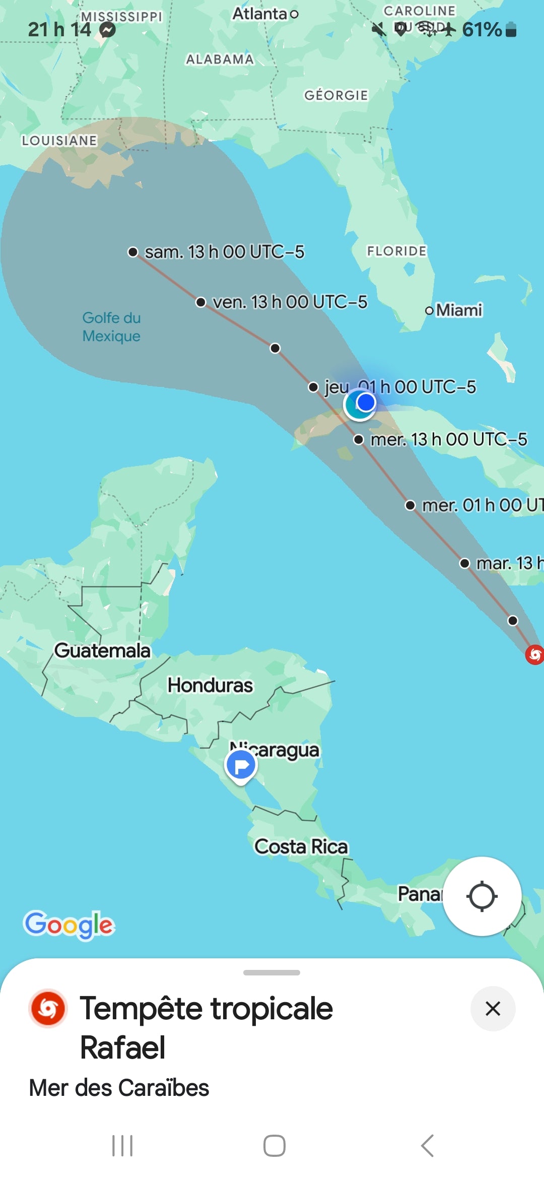 Hurricane Rafael Approaching Cuba in 2024